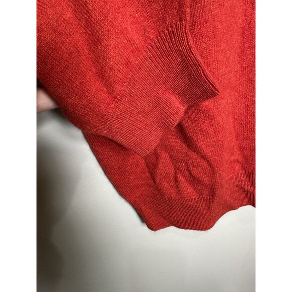 Club Room 2-Ply Cashmere Quarter Zip Sweater Pullover Orange Knit Mens XL - Picture 2 of 7